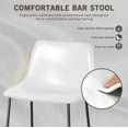 thumbnail image 3 of AOJDVE 26 inch Bar Stools Set of 2, Modern Counter Height Bar Stools, Faux Leather Barstool with Back and Metal Leg, Armless Bar Chairs for Kitchen Island (White, 2pcs 26"), 3 of 16