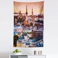 thumbnail image 1 of Travel Tapestry, Tallinn Estonia Old City with Aerial View Dusk Sunset Buildings Tourist Attraction, Fabric Wall Hanging Decor for Bedroom Living Room Dorm, 5 Sizes, Multicolor, by Ambesonne, 1 of 1