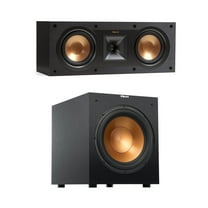 Klipsch Reference R-12SW 12" 400W All-Digital Powered Subwoofer, Brushed Black Polymer Veneer with R-52C Center Speaker