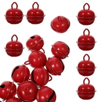FONDOTIN 20pcs Round Christmas Jingle Bells Metal Red for DIY Crafts Decor