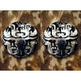 thumbnail image 2 of Set Of 2 Western Screw Back Concho Long Horn Black Saddle Bling Cowgirl, 2 of 4