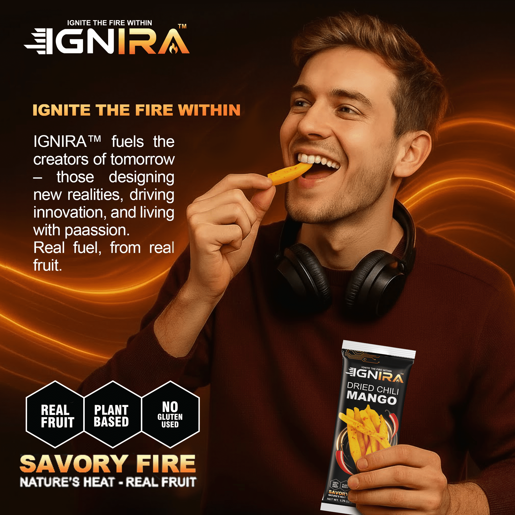 (3 pack) IGNIRA Spicy Dried Mango with Chili