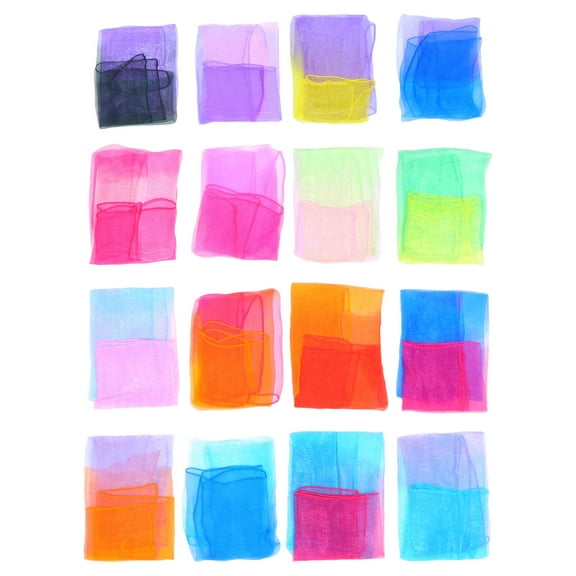 WAXIAYU 30Pcs Rainbow Dance Scarves for Juggling, Movement, Performance & DIY Crafts