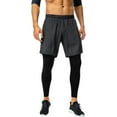 thumbnail image 3 of Active Men's 2-in-1 Athletic Training Shorts with Built-In Compression Leggings and Elastic Waistband - X Large, Gray, 3 of 7