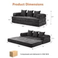 thumbnail image 3 of AOOWOW 82.5” Oversized Double Lounge Chaise,velvet Sofa Bed,Upholstered Boneless Cloud Sofa Deep Seat,No Assembly Required,Black, 3 of 9