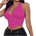 thumbnail image 5 of Giftesty Tank Tops for Women Womens Sexy Camisole V-Neck Backless Sleeveless Chest Wrap Solid Color Top, 5 of 6