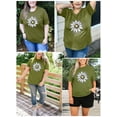 thumbnail image 5 of XCHQRTI Womens Daisy Tshirt Graphic Plus Size Casual Shirt Oversized Short Sleeve Summer Flower Tops, 5 of 8