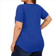 thumbnail image 3 of Tops de Talla Grande para Mujer, Corta, Cuello Cuadrado, Túnica Holgada de Verano para Leggings. Azul 5XL, 3 of 7