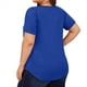 thumbnail image 3 of Tops de Talla Grande para Mujer, Corta, Cuello Cuadrado, Túnica Holgada de Verano para Leggings. Azul 4XL, 3 of 7
