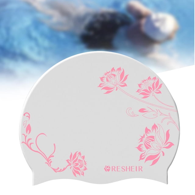 Gorro de natación de silicona fácil de poner y quitar Gorro de natación antideslizante con estampado floral