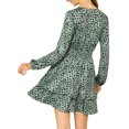 thumbnail image 3 of Unique Bargains Robe à Volants Superposés à Manches Longues à Imprimé Léopard pour Femme, 3 of 6