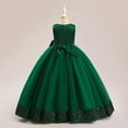 thumbnail image 5 of Zanarzt Girls Princess Dress Summer Cotton Tutu Dress for Girls Tulle Princess Birthday Party Prom Outfit Toddler Girls Ball Gown Dress Dark Green,12-13 Years, 5 of 9