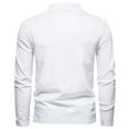 thumbnail image 4 of lkfuzj Men's Fashion Casual Solid Color Long Sleeve Turndown Collar Blouses Shirts 2024 New Mens Slim Fit Solid Dress Shirt Soft Tops For Men White, 4 of 4