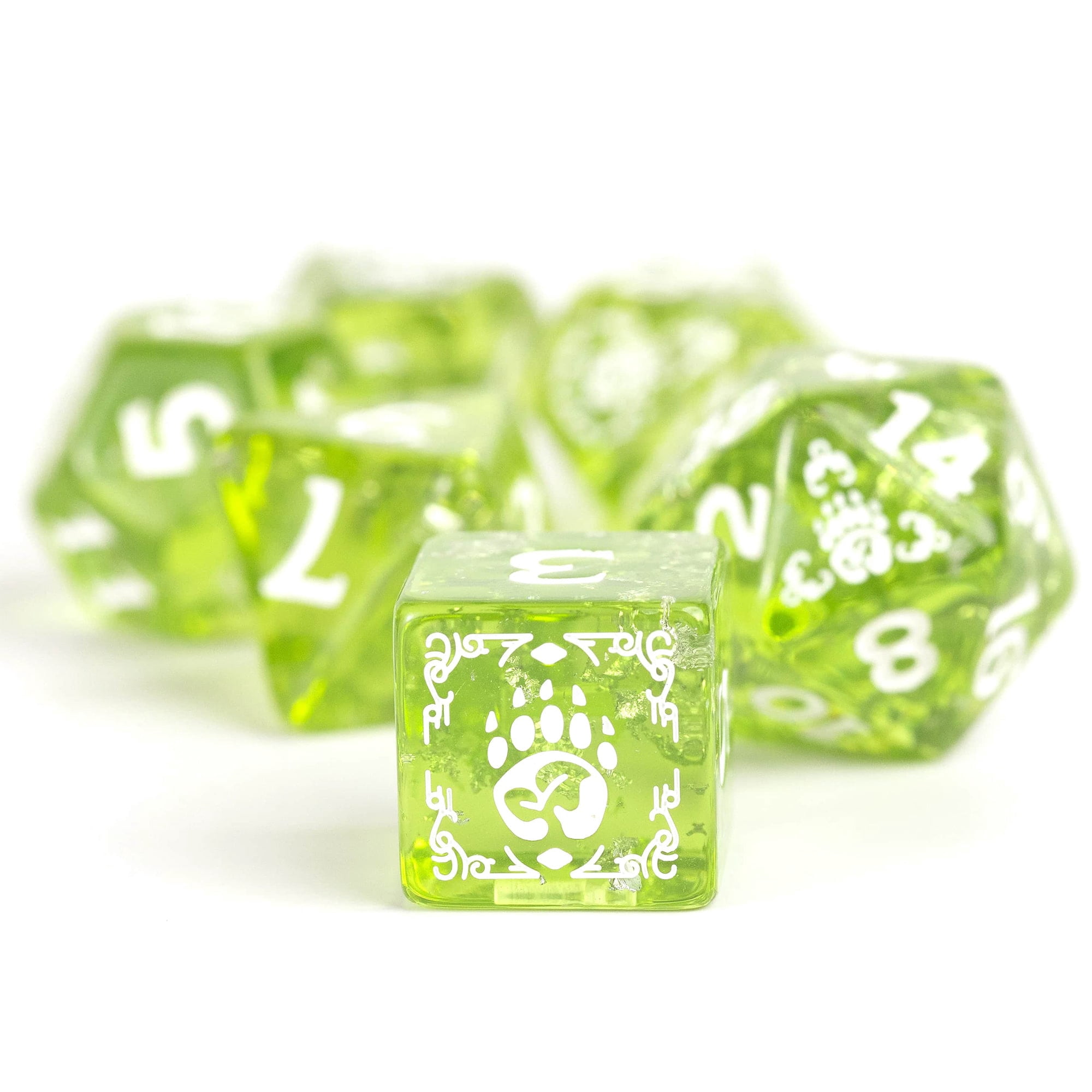 Dungeons & Dragons: D&D Adventure Dice: Druid - Green - 15pc RPG Die Set, Class Symbols, Roleplaying Game Accessory, Sirius Dice, Officially Licensed