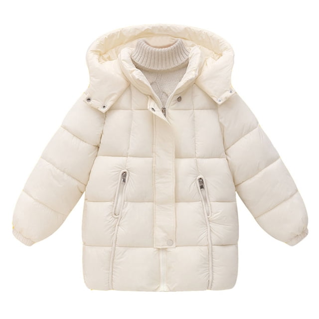 Boys Winter Coat Hooded Thickened Mid Length Jacket Toddler