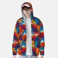 thumbnail image 4 of Daiia Colorful Hawaii Palms UPF 50+ Sun Protection Hoodie Jacket Lightweight Long Sleeve Sun Shirt for Women Men with Pocket Hiking Outdoor-Medium, 4 of 9