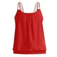 thumbnail image 7 of COMVALUE Women Tankini Swimsuit Tummy Control Blouson Bathing Suits Thin Swim Tank Top Only (Red, S), 7 of 7