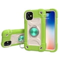 thumbnail image 2 of iPhone 11 Pro Max Case (6.5 Inch) - TECH CIRCLE 3 Layers Protection Silicone/Plastic Shockproof Case Drop Proof Rugged Cute Cover with Ring Holder Stand (B Green), 2 of 8