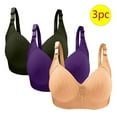 thumbnail image 2 of Jacenvly New Push up Bras for Women 3Pc Large Size Solid Color Without Steel Ring Gathering Comfortable Bras Daily Bra Skin-Friendly Wireless Bras for Women, 2 of 4