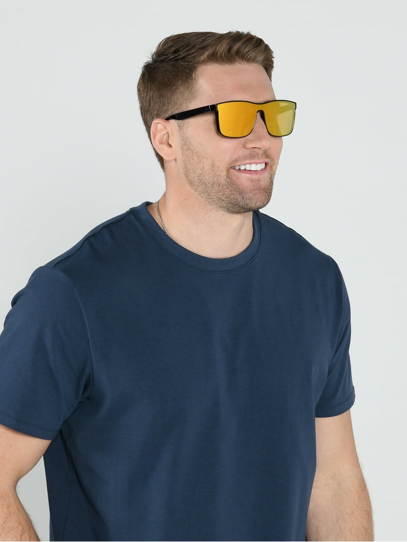 Panama Jack x Foster Grant Men's Black Square Sunglasses, Recycled