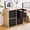 Black, variant on 6-Pack Fabric Storage Bins with Faux Leather Handles, Foldable Cube Organizer Baskets for Shelves Closet, Collapsible Storage Boxes for Clothes Toys