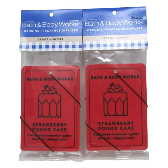 2 Pack Bath & Body Works  Hanging Fragrance Diffuser - Strawberry Pound Cake