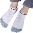 thumbnail image 3 of 4 Pairs Men's Cotton Toe Socks Five Finger Socks Low Cut Athletic Socks for Running, 3 of 4