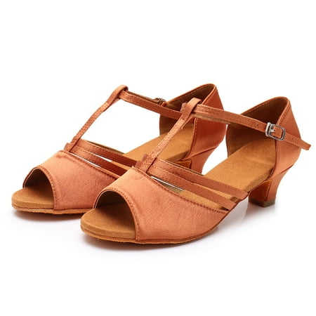 

Cathalem Women Fashion Dancing Prom Ballroom Latin Salsa Dance Shoes Sandals Sandal Slippers for Women Fuzzy Brown 6