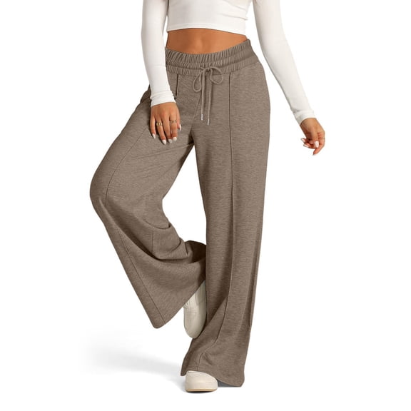 Women's Pants Fashion Workout Wide Leg Elastic Waist Sweat Fashion Line Loose Fall Casual Basic Trousers Casual Pants For Women