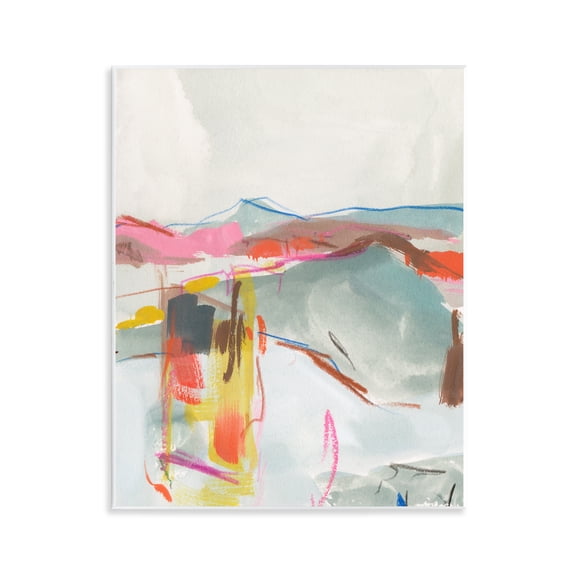 Stupell Industries Mountain Shape Impressions Abstract Painting Unframed Art Print Wall Art, 11 x 14