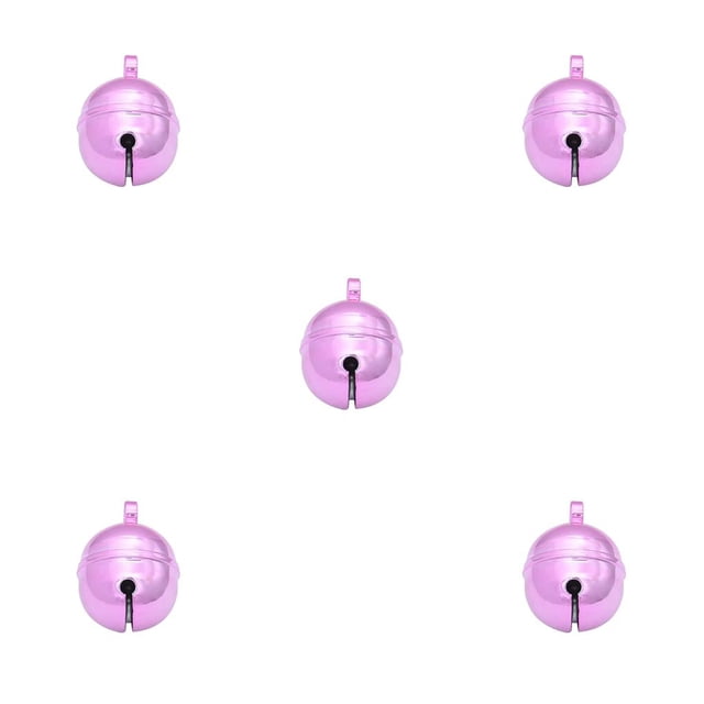Billuyoard Campana para perro con anillos Campanas decorativas para gatos Mascotas Colgante Collar para mascotas Rosa Rosa 5Conjunto