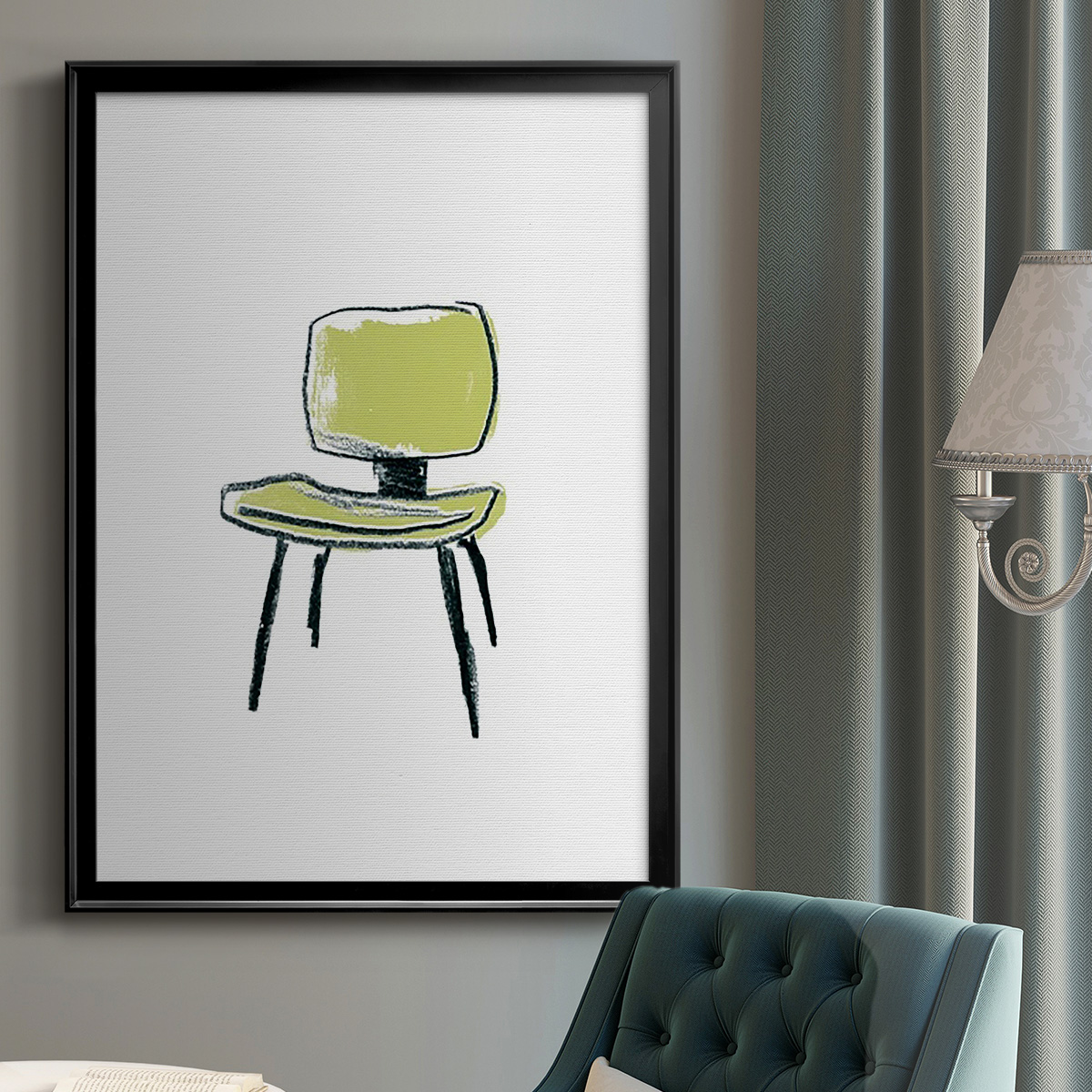Take a Seat VI Premium Framed Print, in Gold, Black, or Silver - Ready to Hang