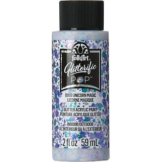 FolkArt 5876E Glitterific Acrylic Craft Paint, Glitter Finish, Silver, 2 fl  oz 