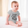 thumbnail image 3 of I’m Proof That God Answers Prayers - Baby Clothes - Funny Newborn Bodysuit Outfits for Boys And Girls Gray-style-1 9months, 3 of 7