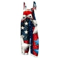 thumbnail image 3 of Wiyuqeen Patriotic Overalls for Women USA Flag Linen Jumpsuits Sleeveless Spaghetti Strap Harem Rompers Plus Size Summer Casual Jumpers with Pocket, 3 of 6