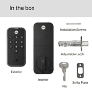 Yale Code Keypad Deadbolt Black Suede دخول بدون مفتاح، Wi-Fi غير مدعوم، YED210-NR-Bsp