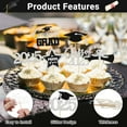 thumbnail image 4 of 48 PCS Graduation Cupcake Toppers 2025, 6 Style Black and Gold Graduation Cake Toppers, Glitter Design Class of 2025 Toppers Grad Cupcake Picks, Disposable 2025 Graduation Decorations, 4 of 10
