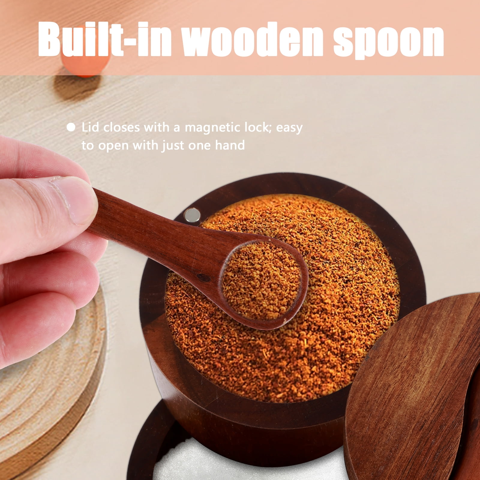 Salt Dish Salt Box With Magnetic Swivel Lid, "Take Life With A Grain Of Salt" En... Salt And Pepper Containers