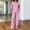Pink plus size 2 piece set a1, variant on Cagogo Women Plus Size 2 Piece Set Polka Dot V Neck Long Sleeve Blouse Wide Leg Pants Matching Casual Outfit Loose Boho Vacation Travel Lounge Suit Clothes, Red 2XL