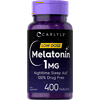 Carlyle Melatonin 1 mg | 400 Low Dose Tablets | Drug Free Sleep Aid | Vegetarian, Non-GMO, Gluten Free