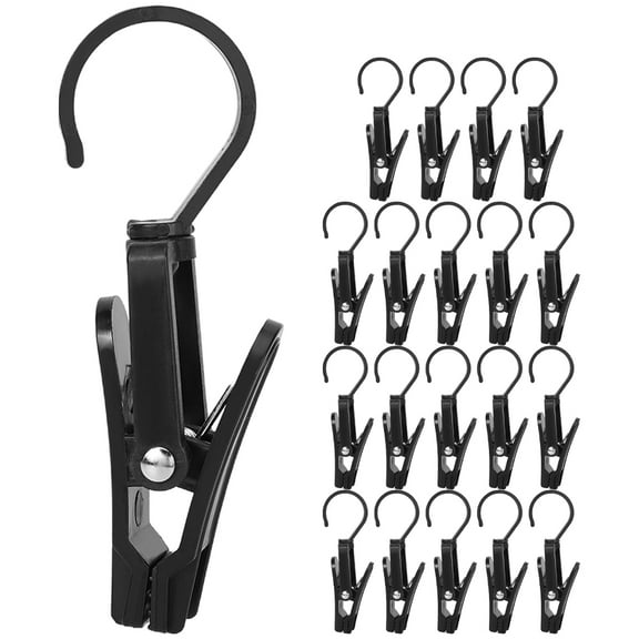 GOOHOCHY 20pcs Reusable Hanging Laundry Hooks Clip Hat Clips Heavy Duty Boot Hangers Clips