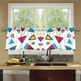 thumbnail image 4 of Yayeee Kitchen Curtains Tier Set of 2 Light Filtering 57"x24" Over Sink Window Panels, Red Triangles, 4 of 7