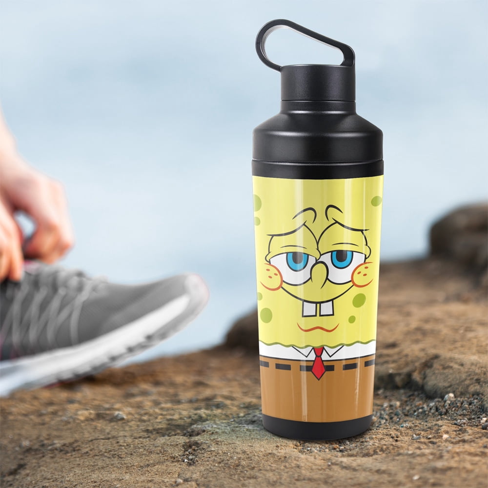 Spongebob Official Goofy Face 18 oz Insulated Water Bottle, Leak