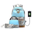 thumbnail image 2 of 3 Pcs Backpack Student Bag With Usb(red), 2 of 5