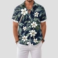 thumbnail image 2 of Mens Hawaiian Shirt Short Sleeve Button Down Shirts Tropical Floral Summer Beach Shirts,S-3XL, 2 of 7