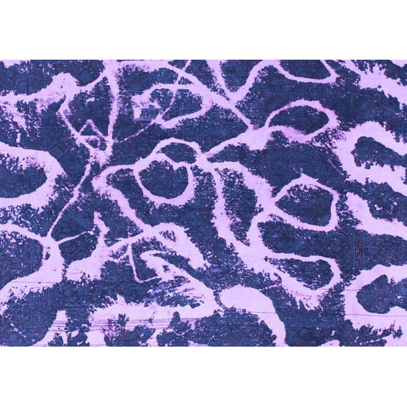 Ahgly Company Indoor Rectangle Abstract Purple Modern Area Rugs, 2' x 5'