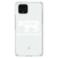 thumbnail image 1 of DistinctInk Clear Shockproof Hybrid Case for Google Pixel 4 (6.1" Screen) - TPU Bumper Acrylic Back Tempered Glass Screen Protector - Life Goals, Pet All The Cows, 1 of 1