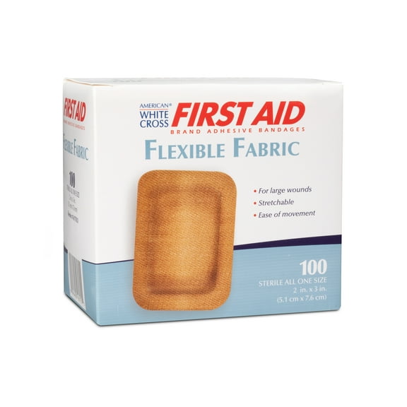 Sterile Lightweight Flexible Fabric Adhesive Bandages 2" x 3"