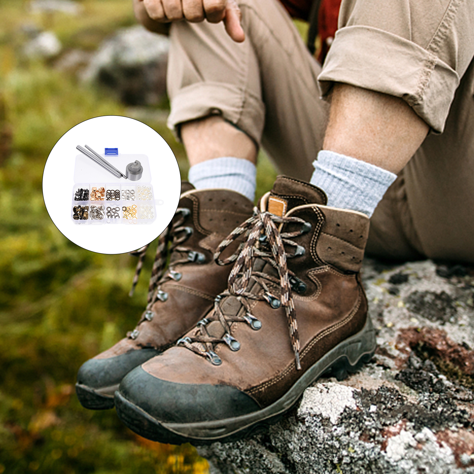 2 Sets Hiking Shoes with Hook Boots Eyelets and Grommets Lace Hooks Kit Camping Major Flexibility Copper Stainless Steel