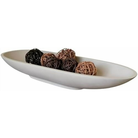 Concrete Large Decorative Bowl for Home Decor - Long Decorative Centerpiece Bowl for Table - Coffee Table Bowl for Entryway Table - Large Dough Bowl Decor